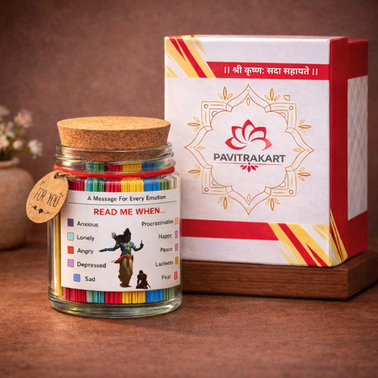 Pavitrakart Bhagavad Gita Verses Jar for Emotions and Feelings – 60 color coded shlokas for anxiety, anger, sadness and peace spiritual gift